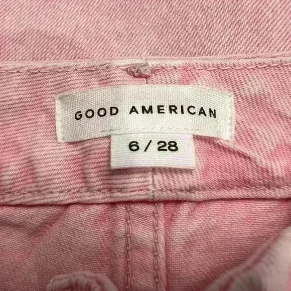 Good American Good Boy Straight Jeans In MineralRoseQuar Pink Size 6/28 - Picture 12 of 13